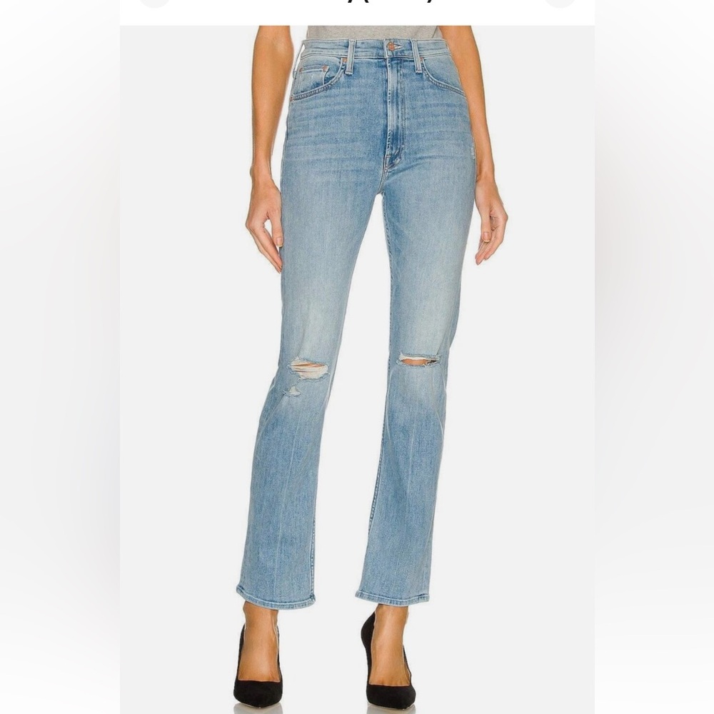 MOTHER Women's High Waisted Rider Skimp Light Blue Jeans